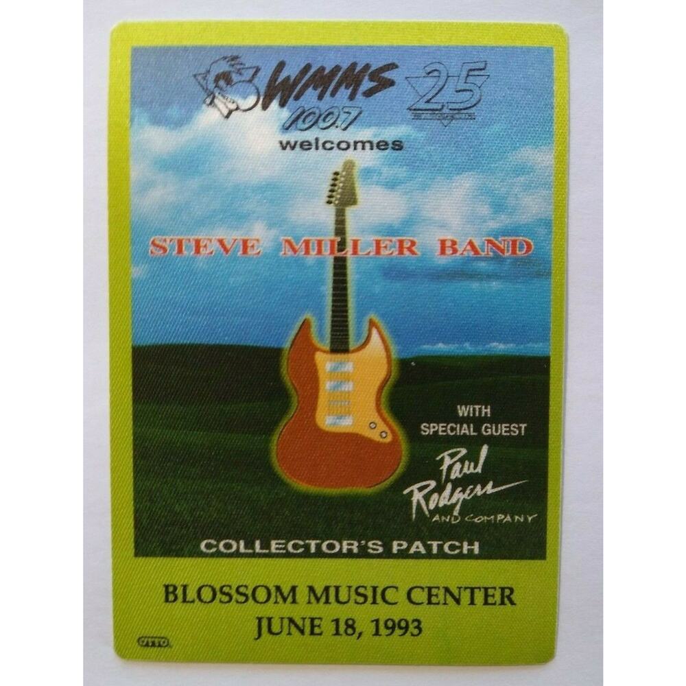 Steve Miller Band Backstage Pass Collectors Patch Original 1993 Rock Music Event